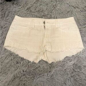 American Eagle Outfitters Cream Jean Shorts